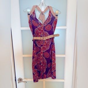 Marciano 100% Silk Summer Print Halter Dress